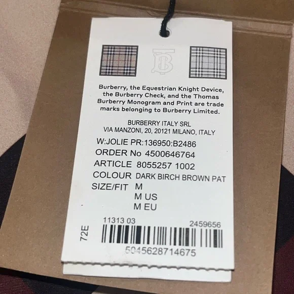 BURBERRY Cleddau Check one piece in Dark Birch/brown NWT - Picture 10 of 16